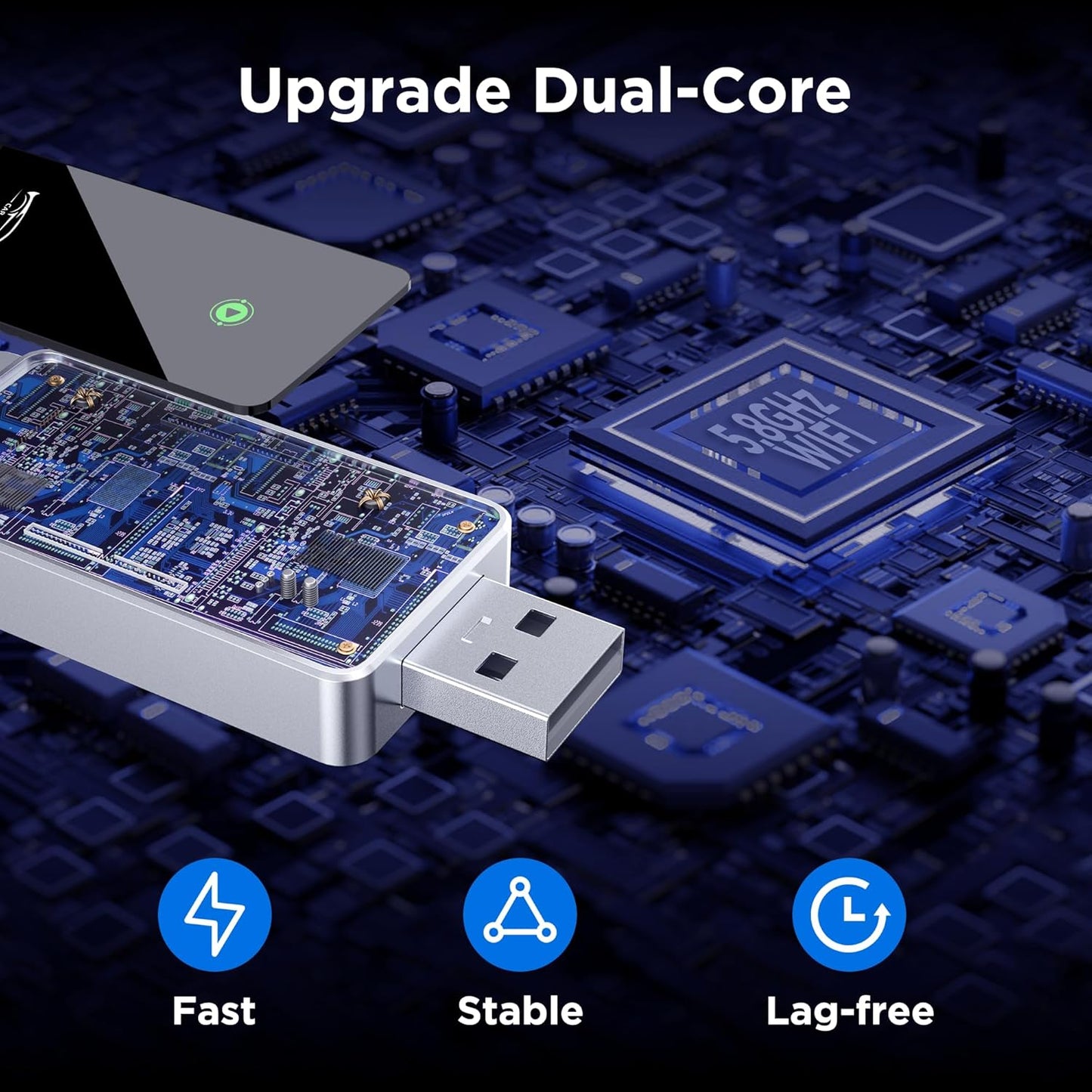 Adaptador inalámbrico CarPlay 2024,compatible con iPhone iOS 10+