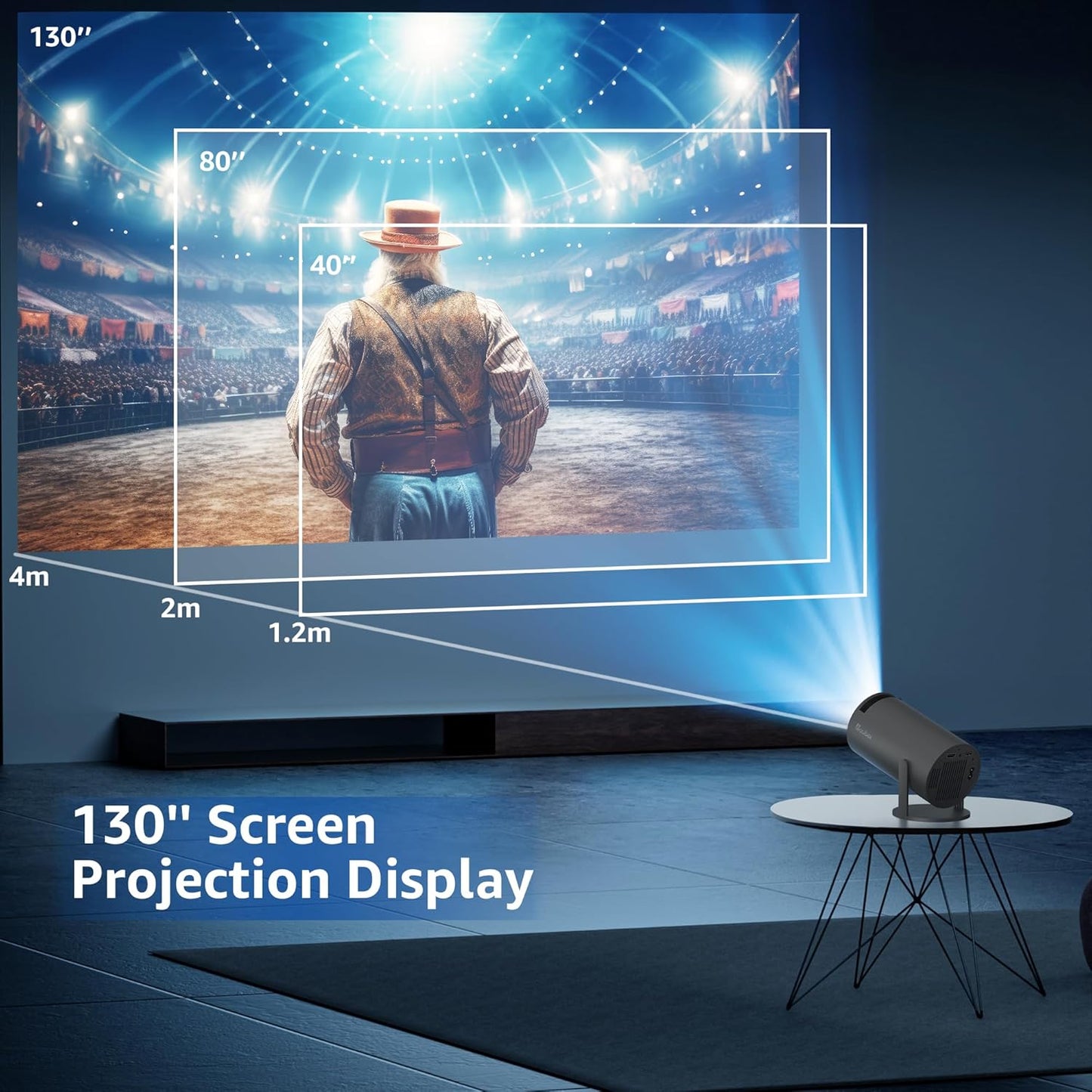 Aubor Mini proyector con Android TV 11.0, 1080P con WiFi 5G y Bluetooth