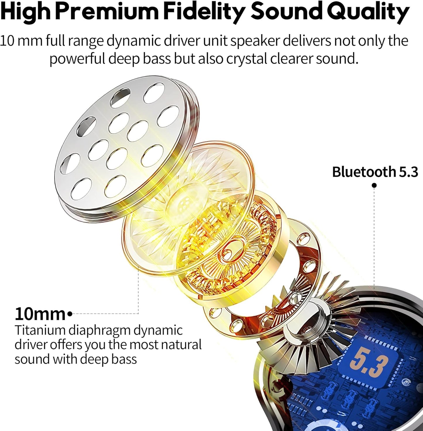Auriculares Inalámbricos Bluetooth 5.3 IPX8