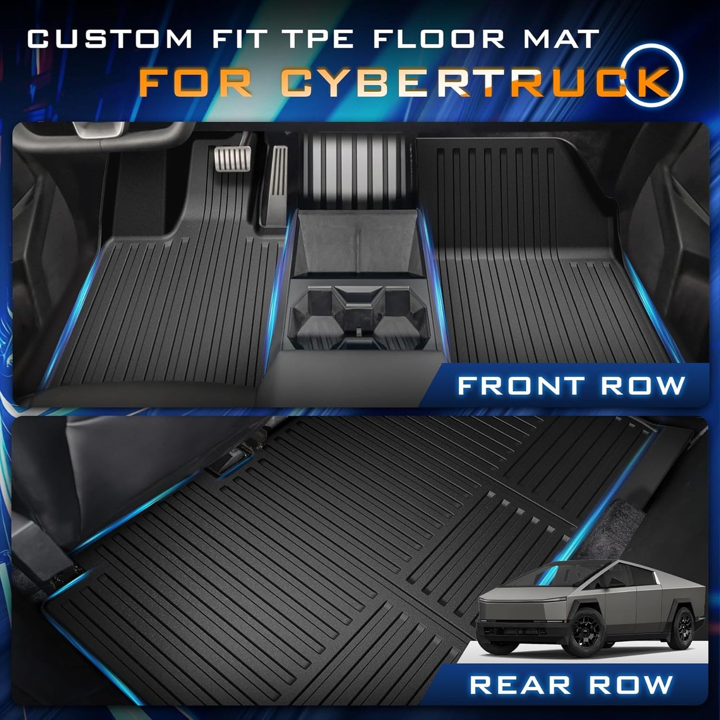 Tapetes para Tesla Cybertruck,  6 alfombrillas de TPE.