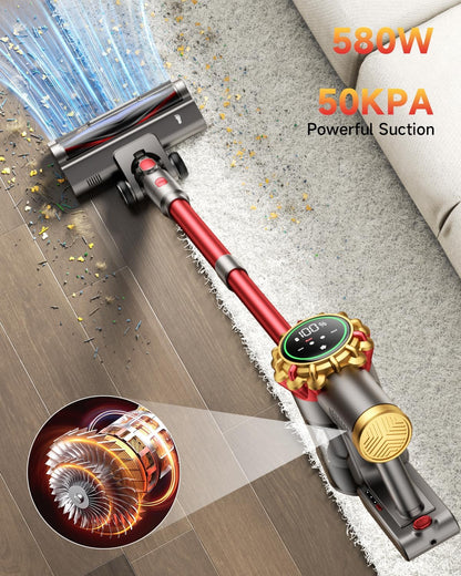 Aspiradora inalámbrica de 580 W Aipoway Fame Y, 8 en 1 ROJO
