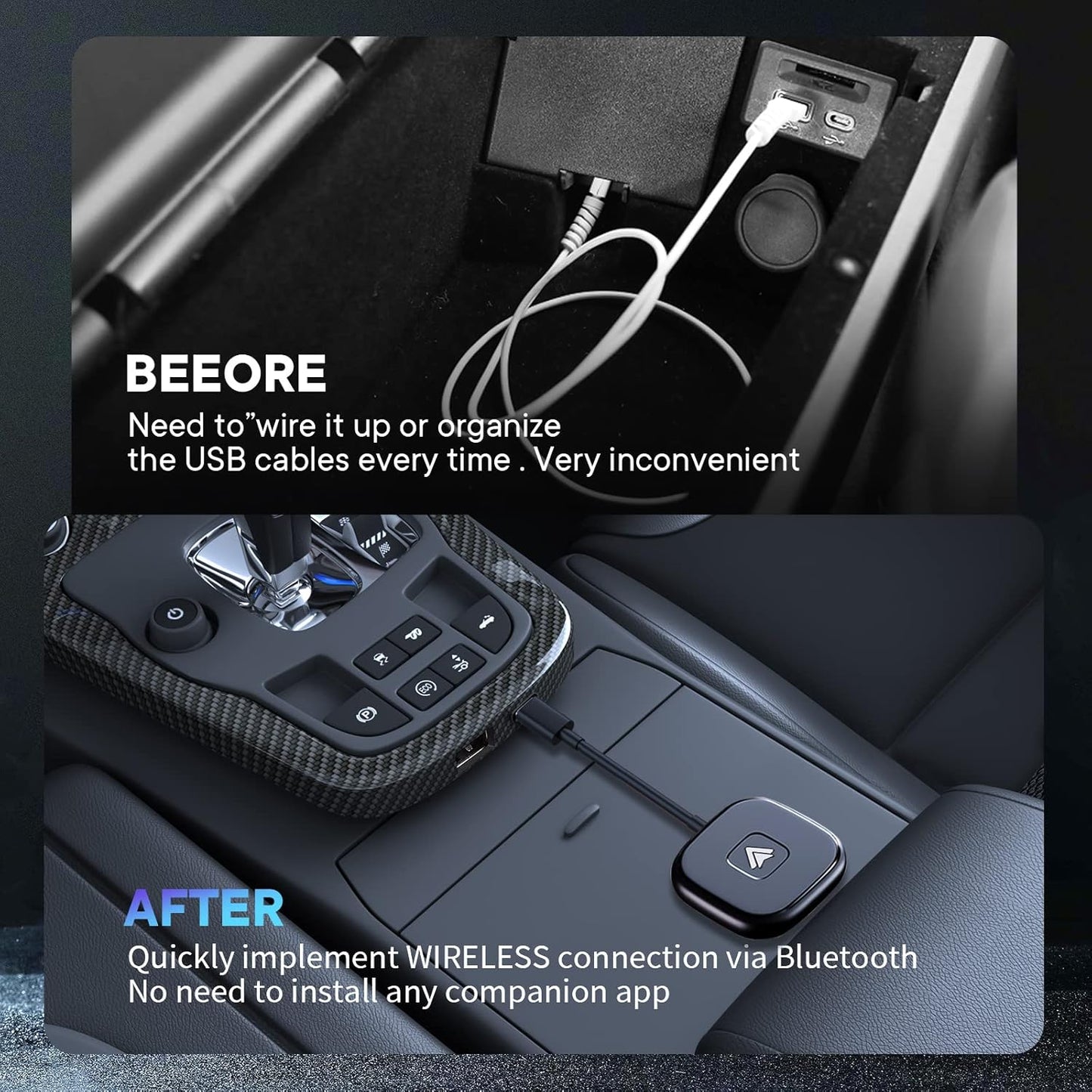 Adaptador inalámbrico Kiuudre Android USB y tipo C