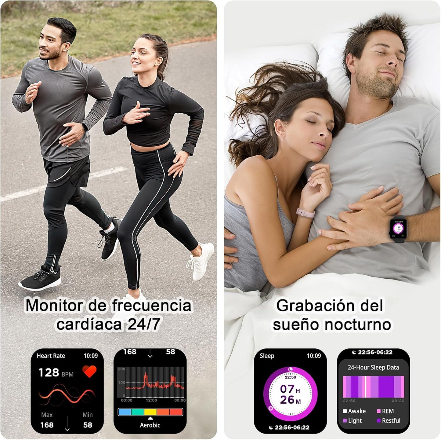 Reloj inteligente, pantalla HD 1.85", voz AI, + 100 modos deportivos.