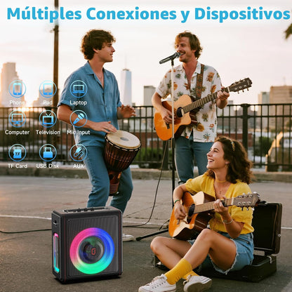 Karaoke PPMIC MS75-T Bluetooth 5.3 Con 3 Micrófonos RGB