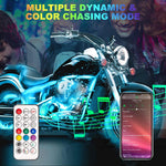 Kit de 16 luces LED, RGB para motocicleta, control de aplicación.