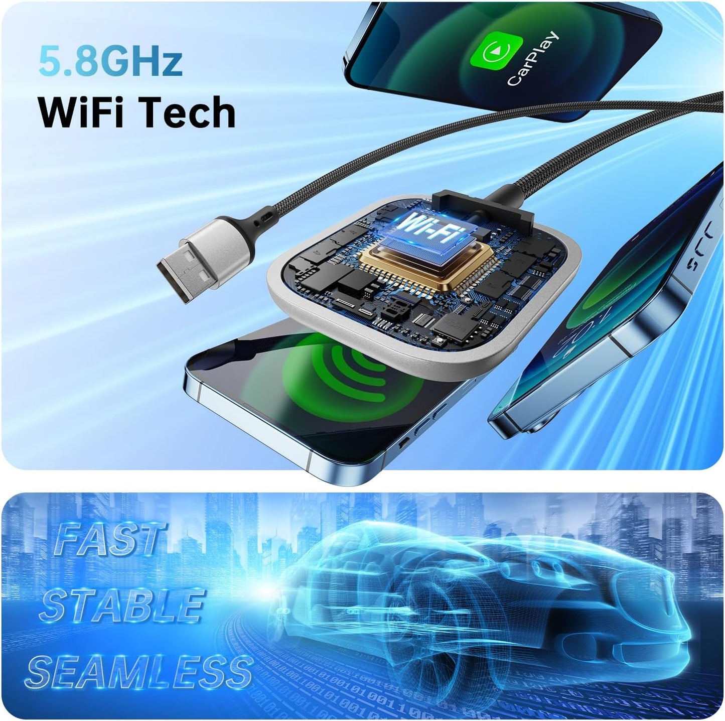 Adaptador inalámbrico CarPlay para Apple CarPlay
