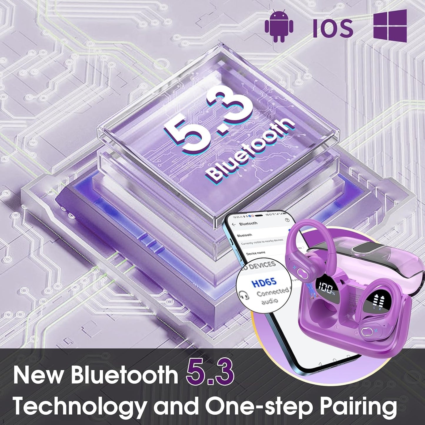 Auriculares inalámbricos con Bluetooth 5.4 Aptkdoe (USADO)