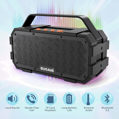 Altavoz Bugani M90, Bluetooth de 40W, Impermeable IPX6, Sonido stereo