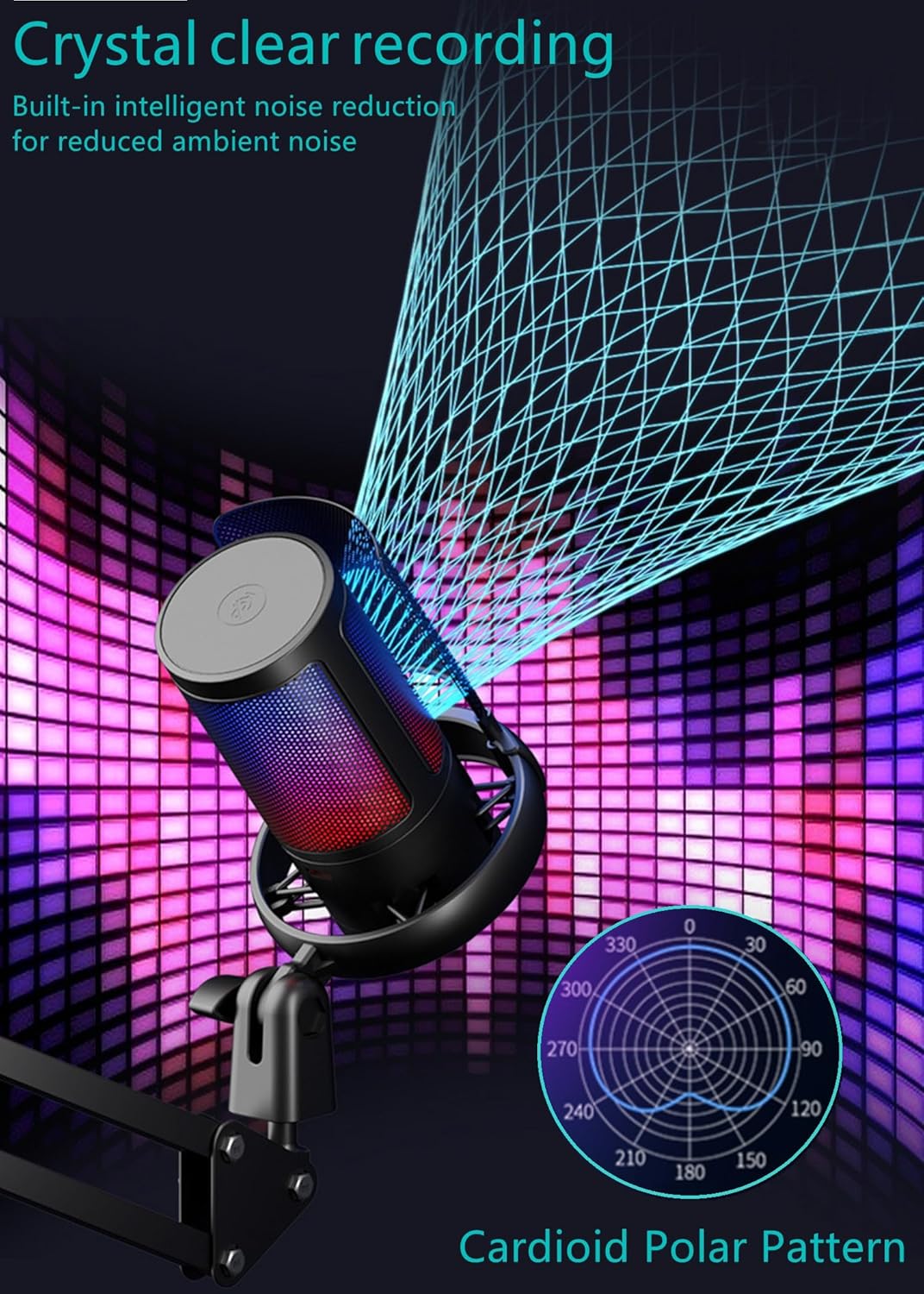 Micrófono RGB para juegos para PS4/5 PC,