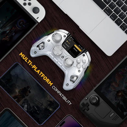 Control Gamer Inalámbrico ManbaOne Con Pantalla RGB Hall Effect 1800
