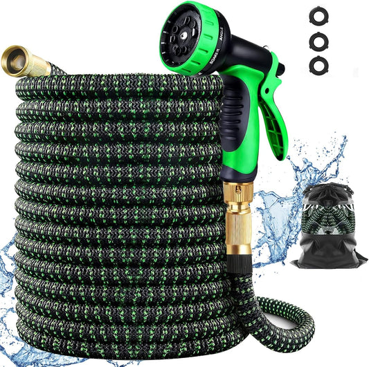 Manguera de Jardín, 75FT/22.5Mts, Expandible con boquilla 10 modos.