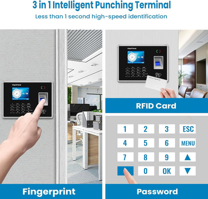 HapAttend Paquete de reloj de tiempo con 5 tarjetas RFID. USADO