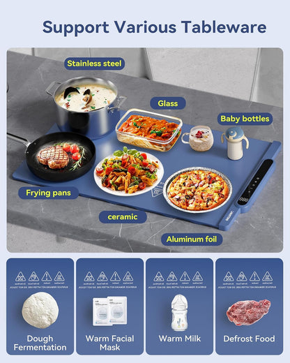 Tapete de calentamiento de alimentos, con temporizador, Silicon