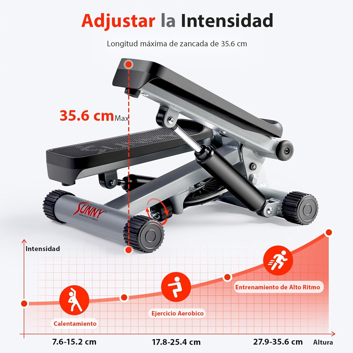 Mini escaladora sin bandas elasticas Sunny Health & Fitness