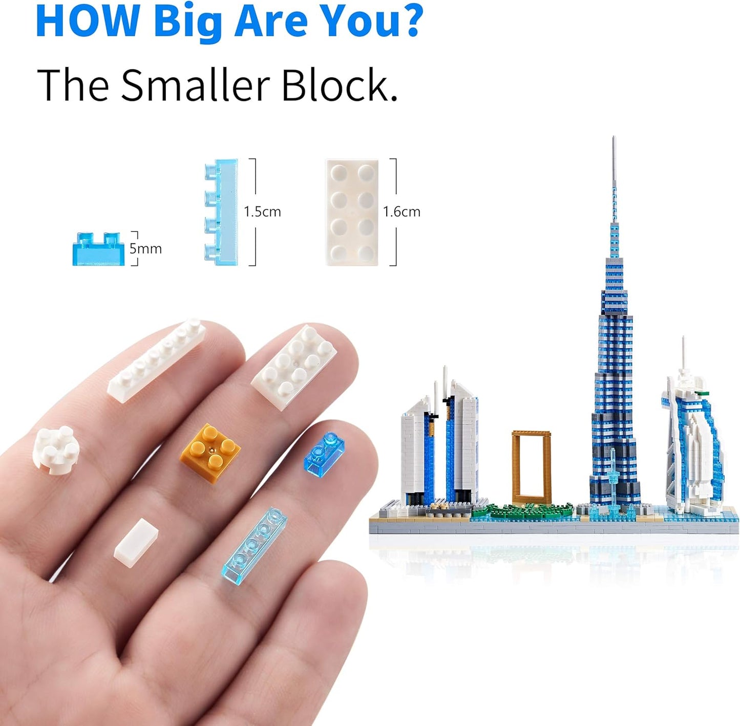 Juego de micro bloques de construcción, Dubai Skyline, 14 años.