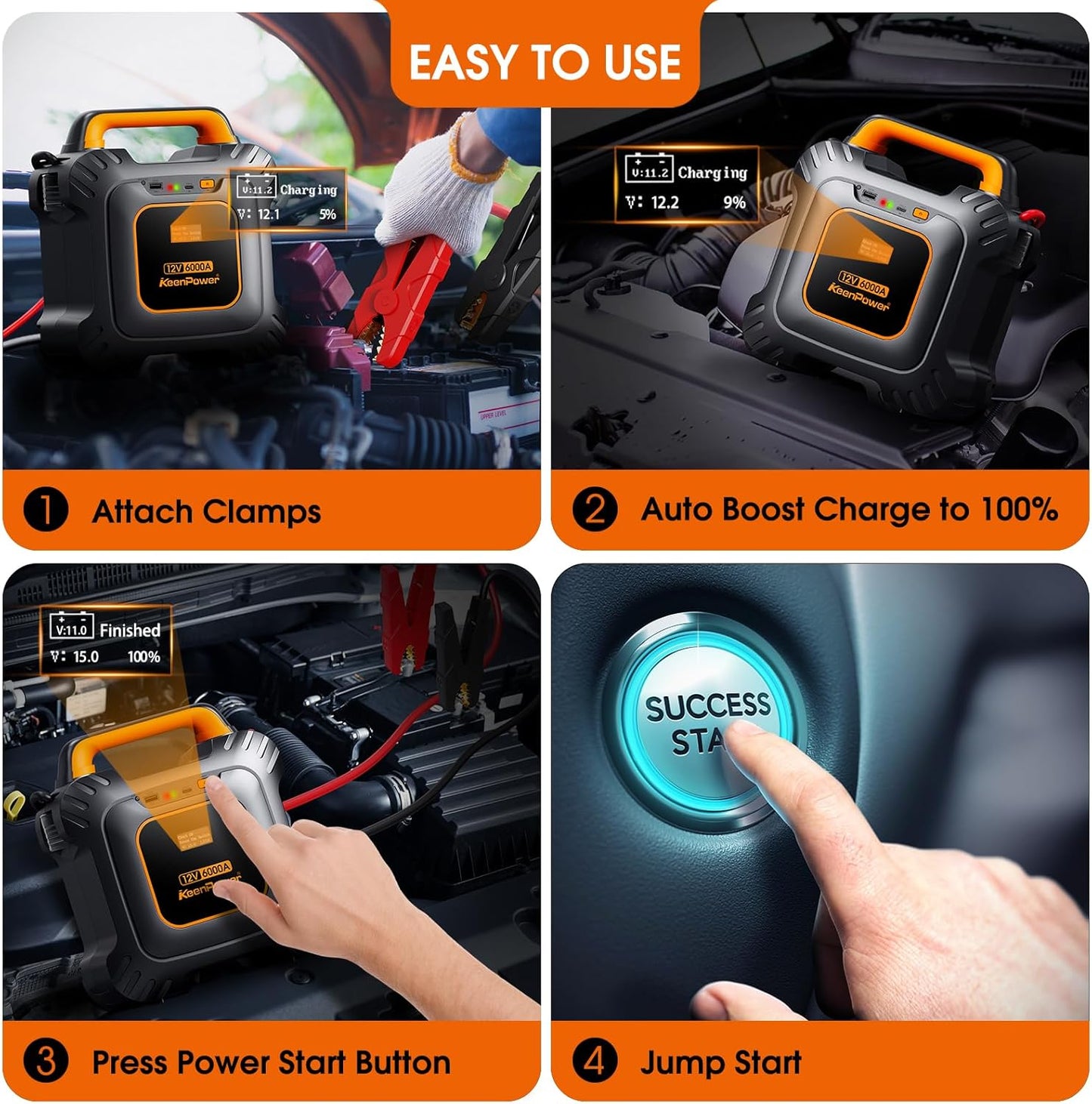 Arrancador de súper condensador de 6000A, para todos los autos.