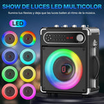 Bocina Karaoke JYX-S55 Bluetooth con 2 Micrófonos y Luces LED