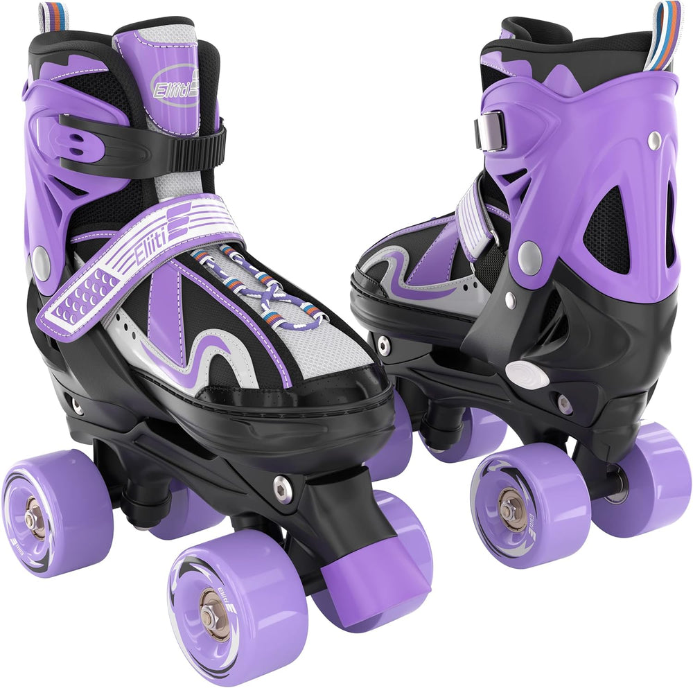 Patines de Cuatro Ruedas Para Niños y Niñas, Tamaño Ajustable 10J a 6.
