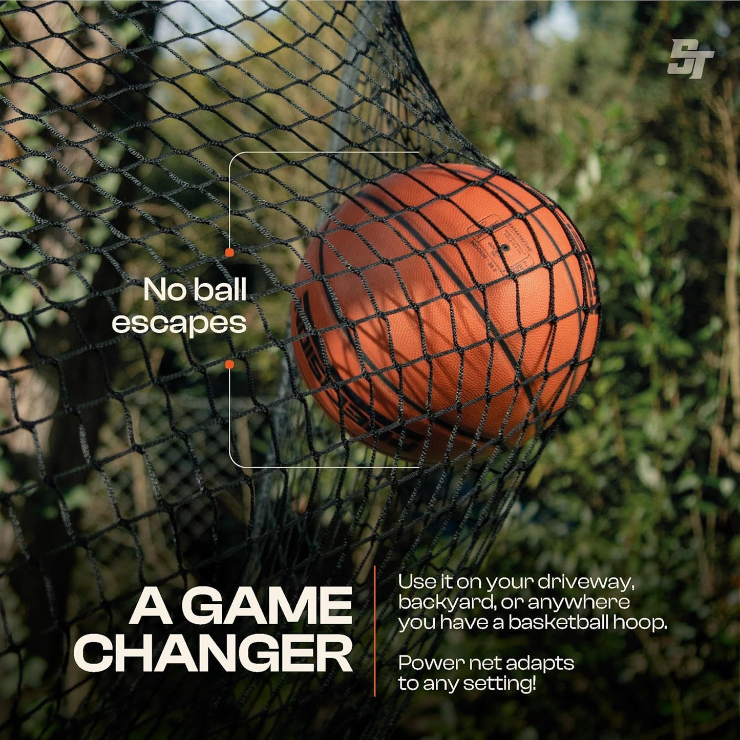 Power Net, Red de protección de baloncesto para patio.