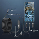 Cámara Endoscopio HD 1920P 8 LED iOS Android Semirrígida