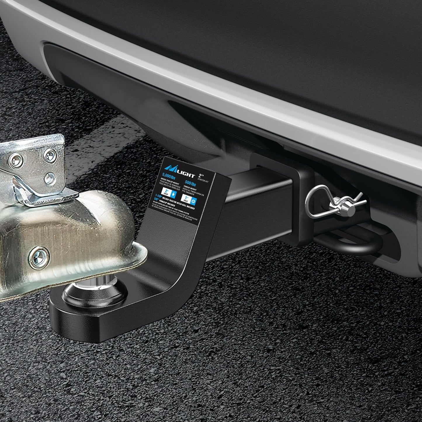 Bola de enganche para remolque, 2" fall, 500LB, 5/8", Nilight, (USADA).