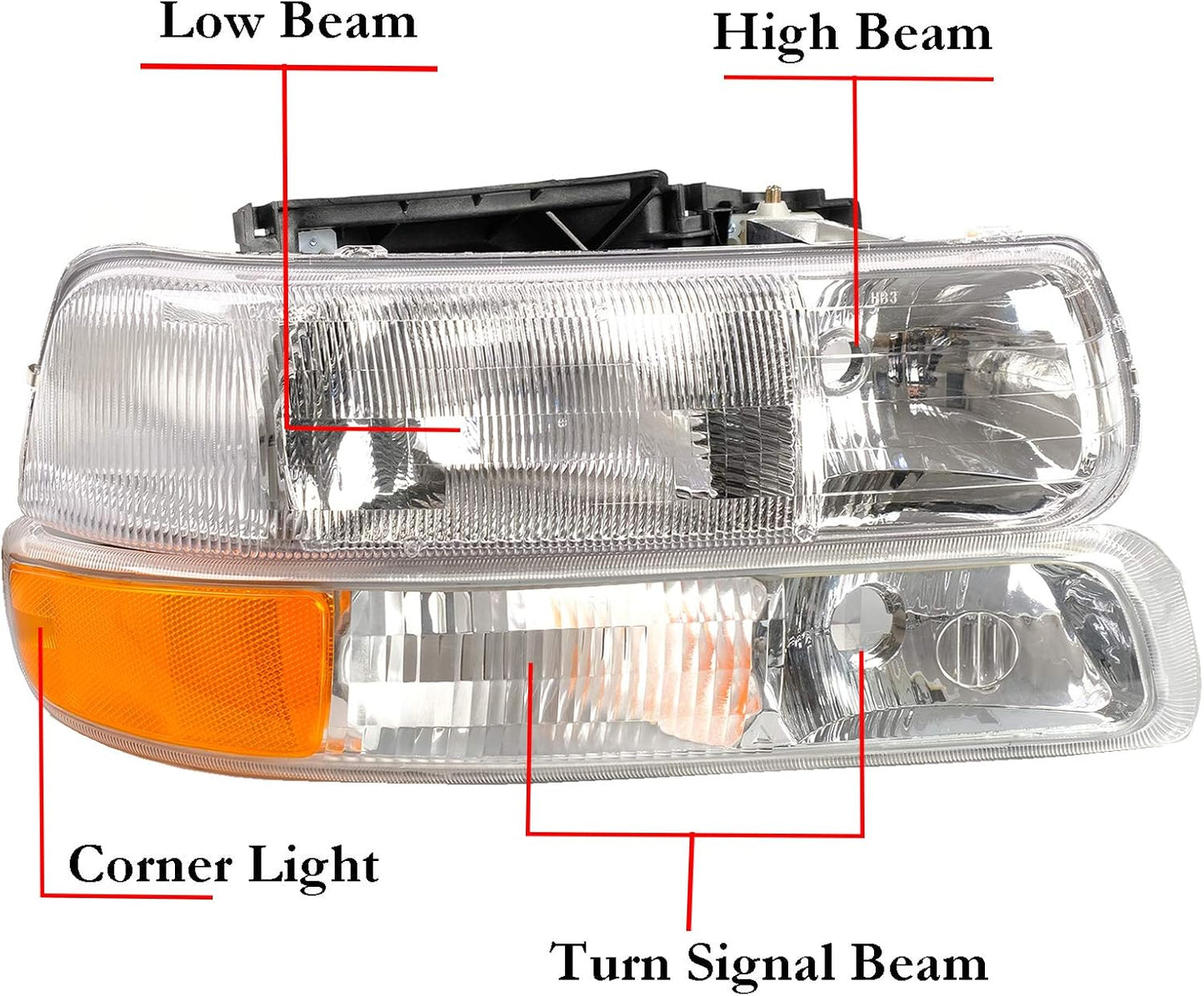 Faros transparentes cromadas para Silverado 00-06 Tahoe Suburban 1500 2500/99-02