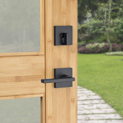 Manija frontal de perfil bajo con interior de palanca de puerta Halifax  Kwikset