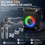Altavoz Karaoke Bluetooth JYX-69BT con 2 Micrófonos Inalámbricos.