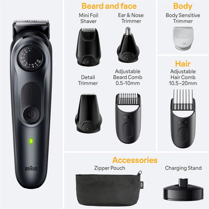 Recortadora 9 en 1 para hombres, Braun Kit, serie 5.