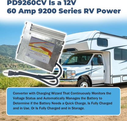Convertidor de potencia RV de 12 V y 60 amp, Inteli-Power 9200.