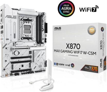 Tarjeta madre ASUS X870 Max Gaming, WiFi7 W, LAN de 2.5Gb.