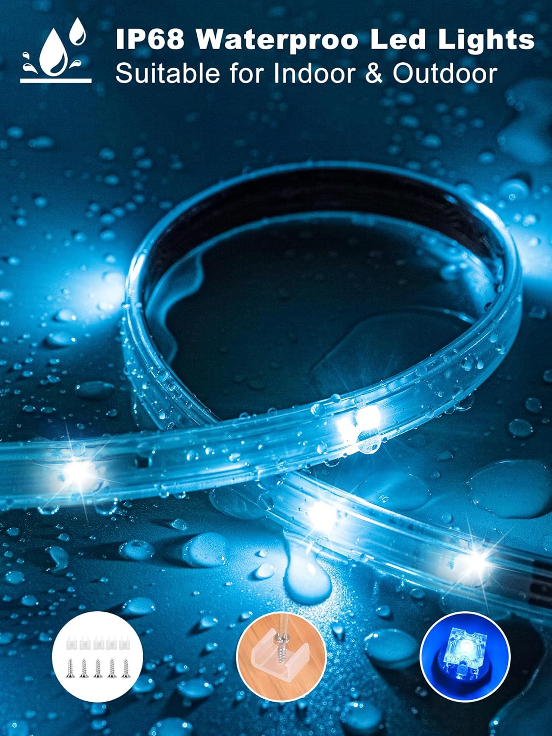 Tira de luces LED para exteriores, impermeable, 300ft, Ip68.