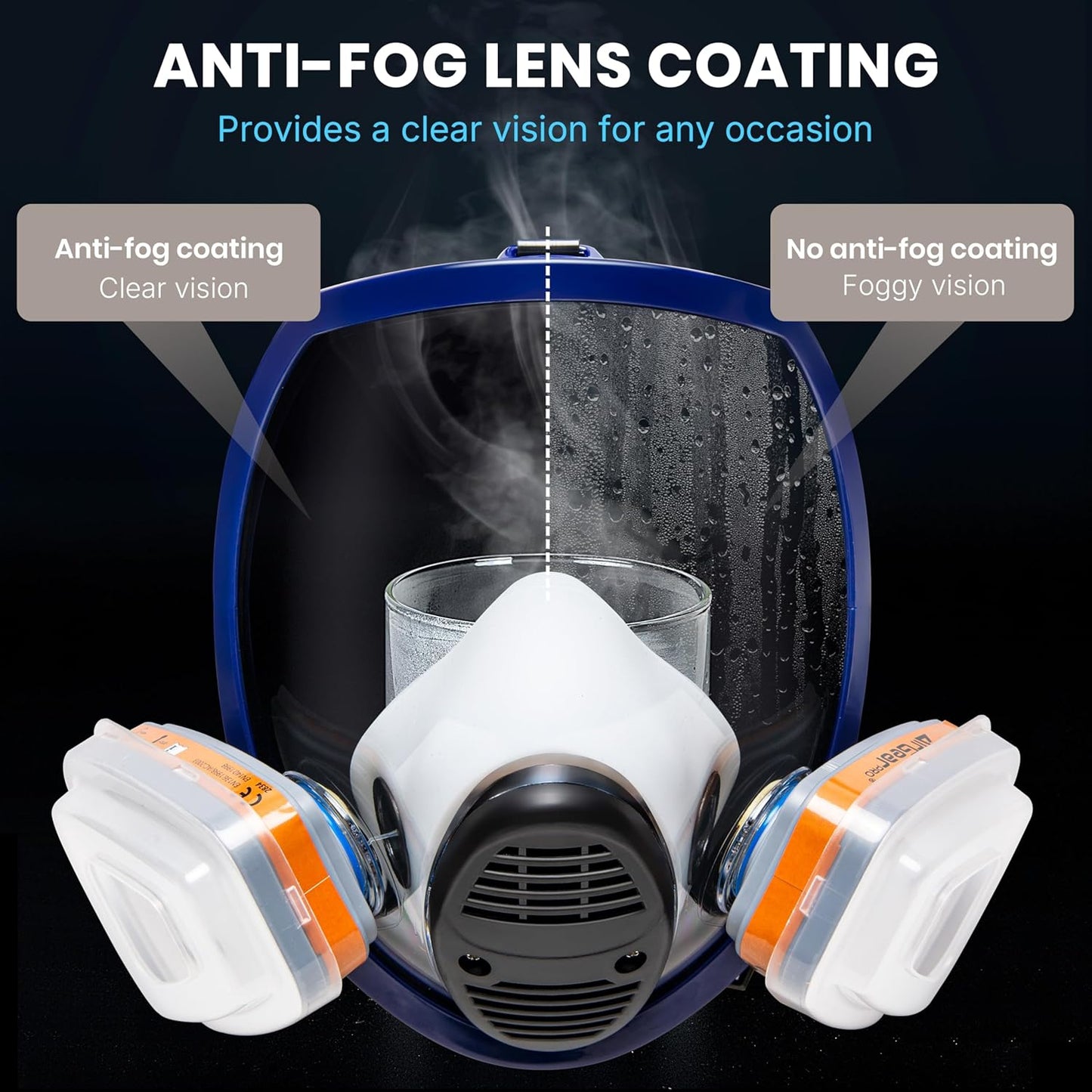 AirGearPro G-750 Respirador Máscara facial completa con filtros A1P2 anti-gas.