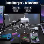 Cargador USB 8 Puertos Carga Rápida Estación Multi USB
