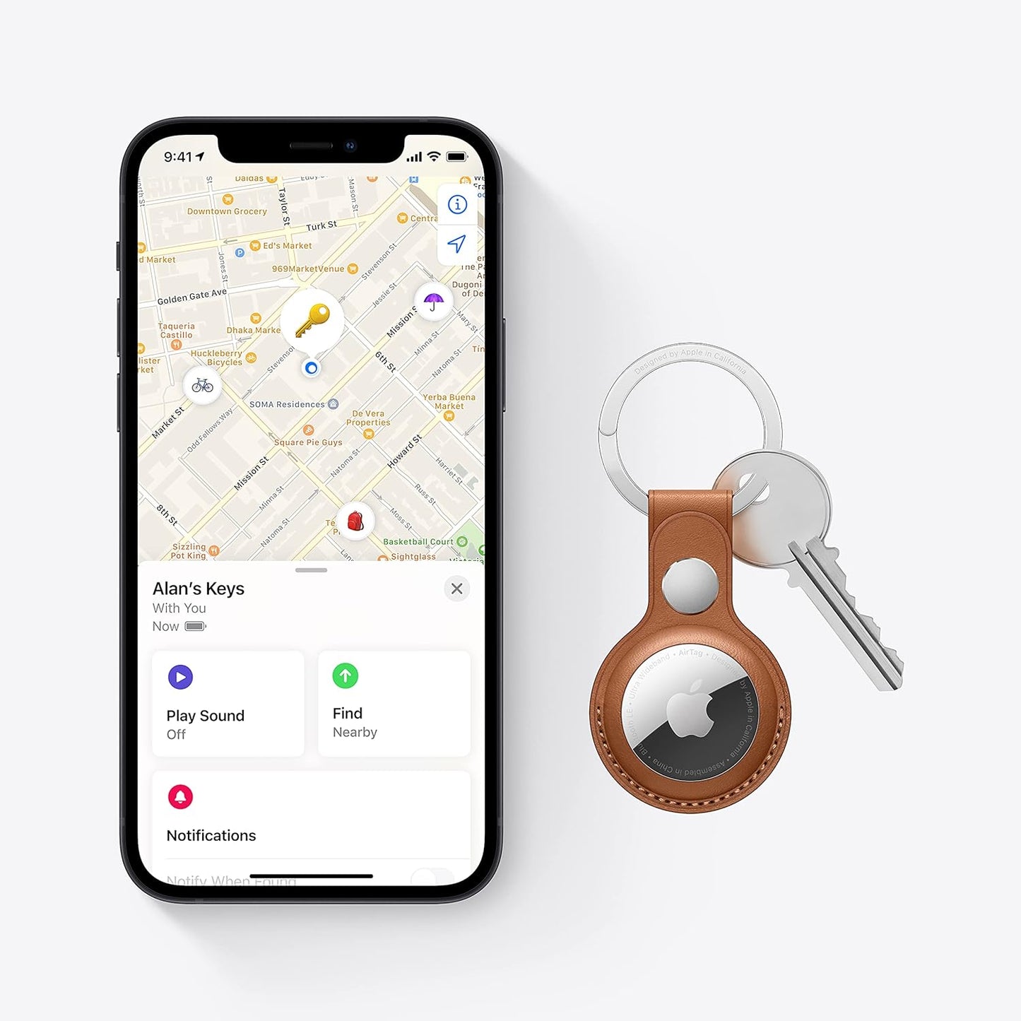 Apple AirTag, Original, resistente al agua y polvo, IP67.