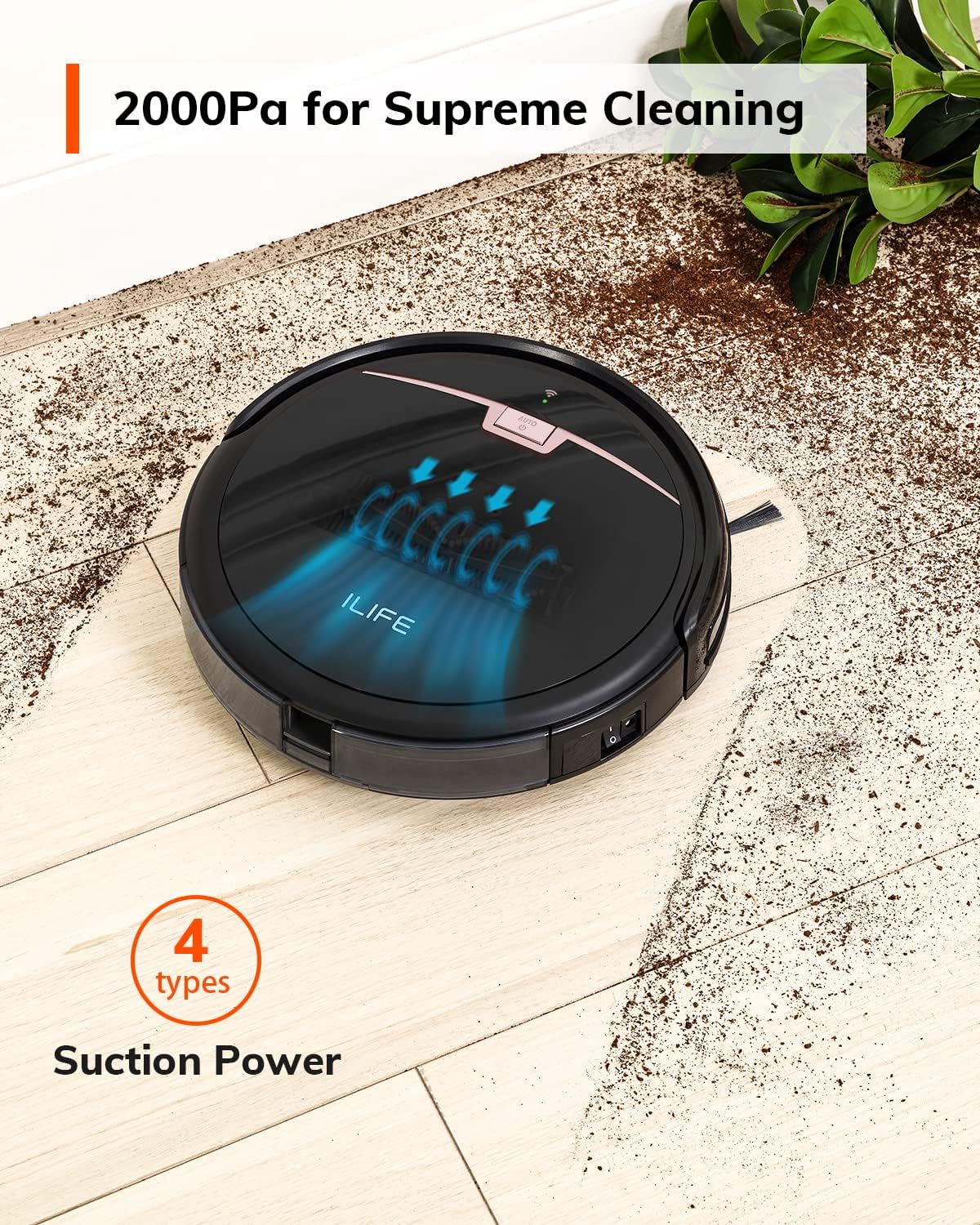 ILIFE A4s MAX Robot Aspirador, 2000Pa Succión Fuerte USADO