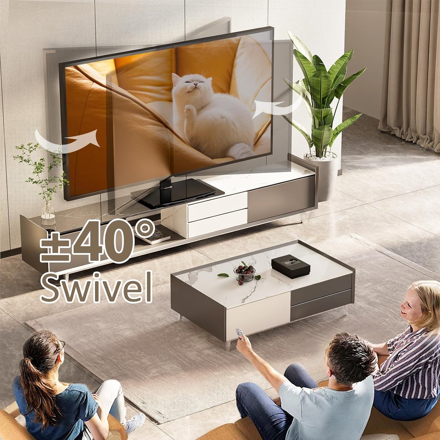 Soporte Universal Giratorio para TV de 32 a 70", Ajustable 4 Niveles.