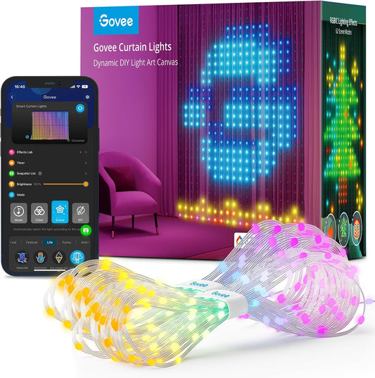 Luces de cortina, Smart,  WiFi LED, Govee, 520 RGBIC, IP65.