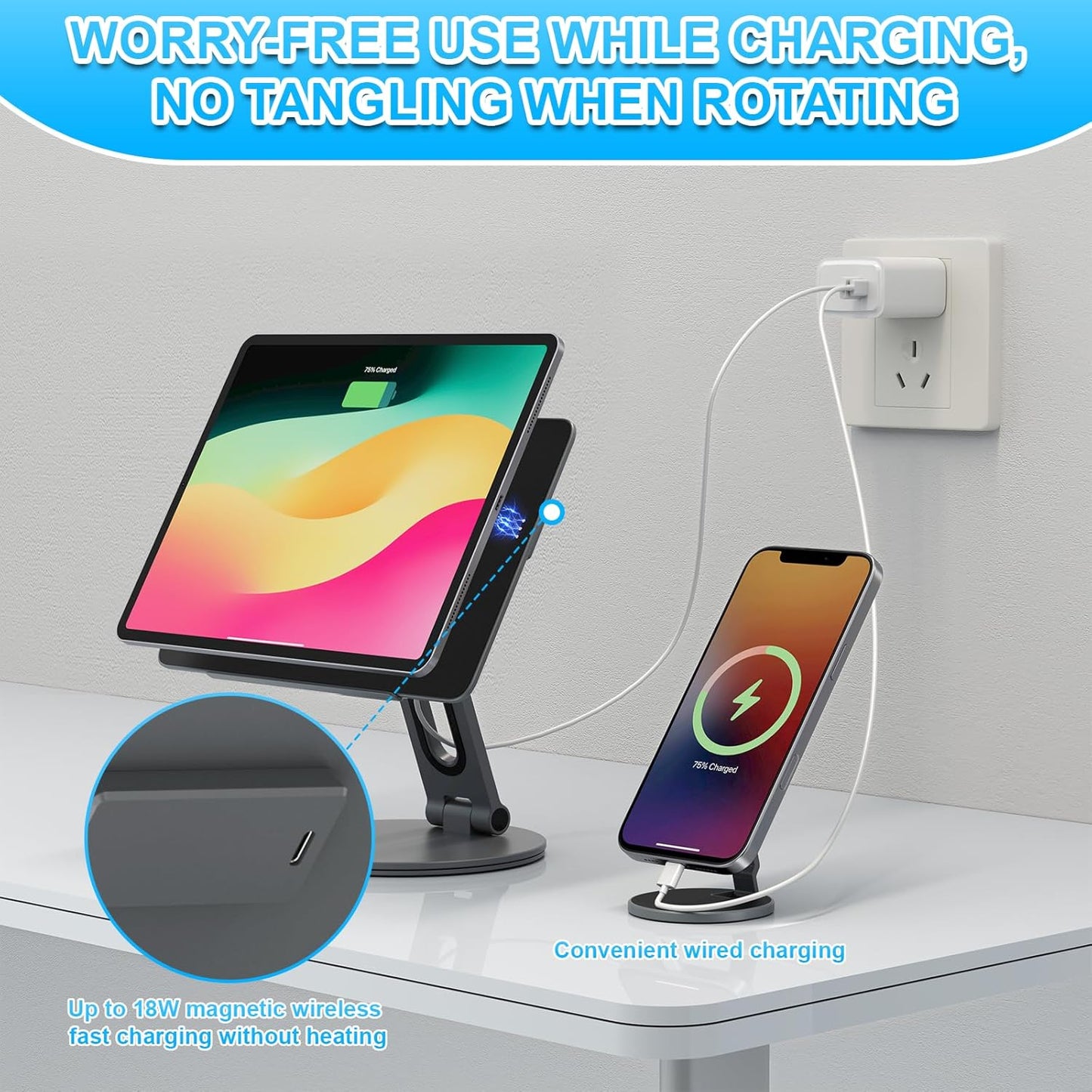 Soporte de carga inalámbrico magnético 2 en 1,  iPad Pro 11" M4.