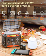 Estación De Energía Portátil 300W 288Wh Onda Sinusoidal