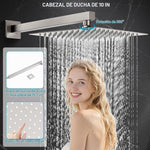 Cabezal de ducha Iuerasd de 10" y acabado en níquel cepillado (DETALLE)