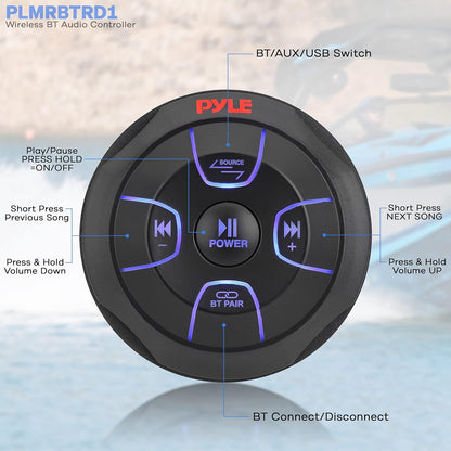 Controlador de audio Bluetooth inalámbrico, USB, AUX, Pyle.