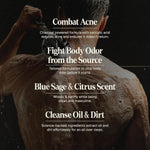 Cepillo vibrante para rostro y cuerpo con gel de ducha, Black Wolf.