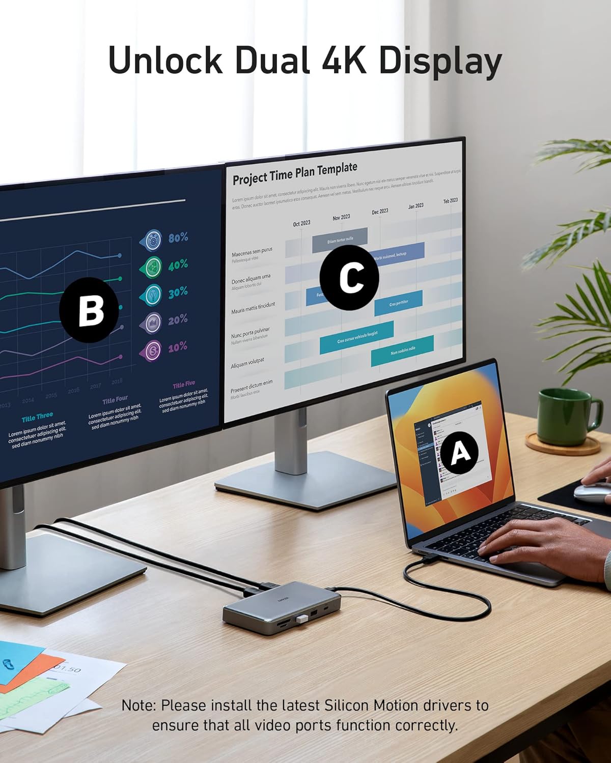 Anker 563 Concentrador USB-C (10 en 1, HDMI 4K dual)