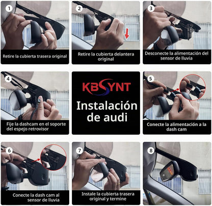 Cámara de tablero frontal 4K y trasera 1080P, Kbsynt G-Sensor
