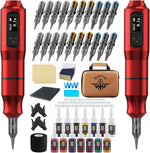 Kit de 2 Máquinas De Tatuaje, 20 Agujas, con suministros.