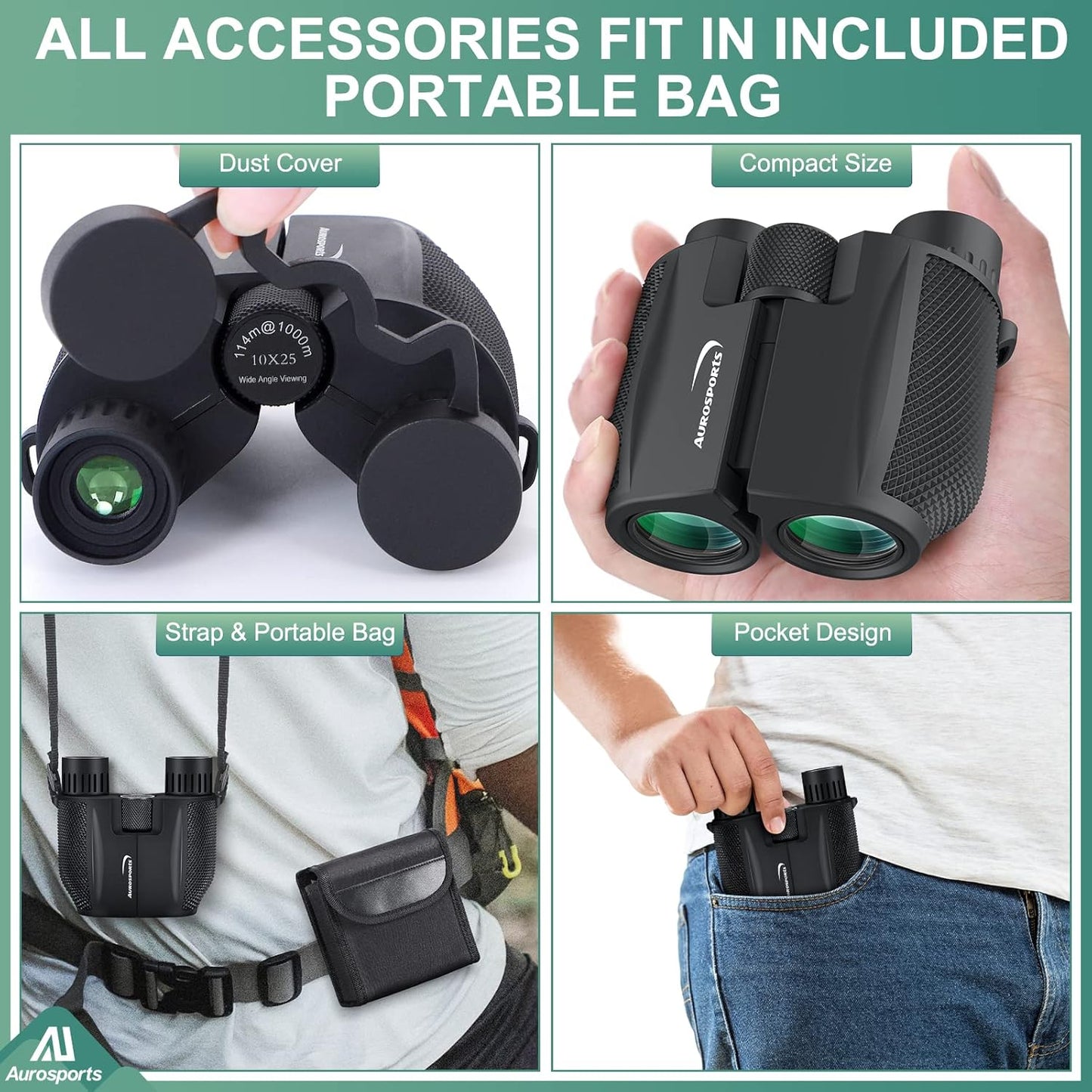 Binoculares compactos Aurosports.