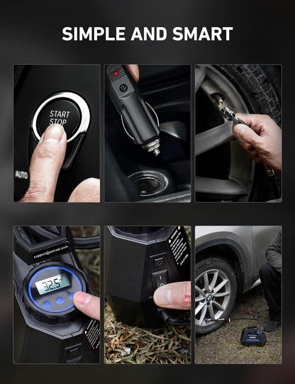 Compresor Aire AstroAI 12V 150 PSI Digital Para Auto LCD