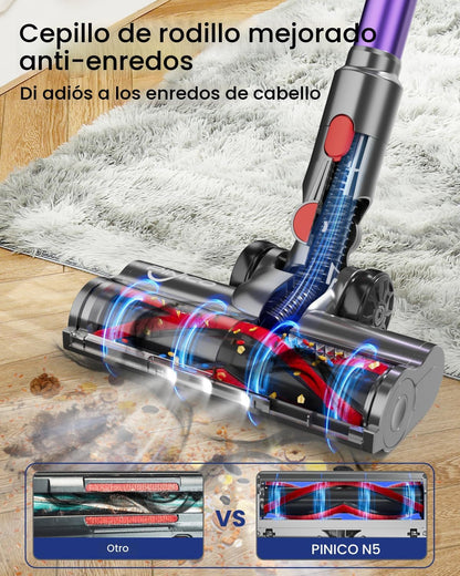 Aspiradora inalámbrica, 25 kPA Recargable, Filtro HEPA, Compacta.