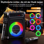 Altavoz Karaoke Bluetooth JYX-69BT con 2 Micrófonos Inalámbricos.